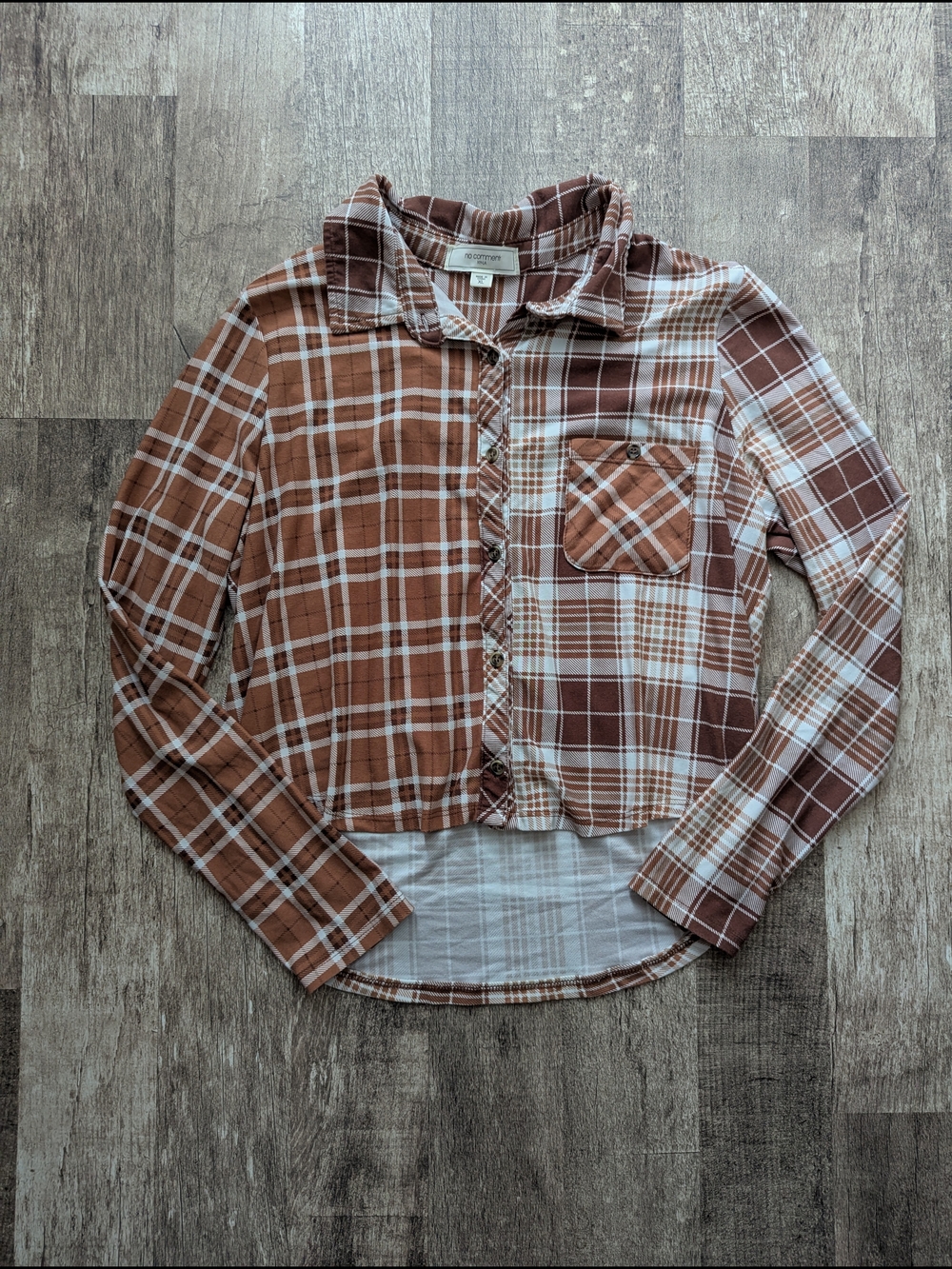 Juniors Plaid Button Down Shirt